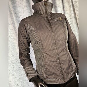 NILS Skiing, Snowboarding Jacket Women's sz8 black w/white pin strips